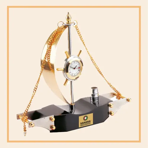 Sailboat Clock Showpiece