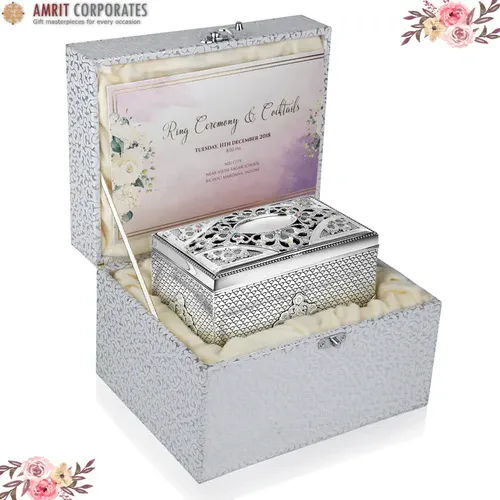 Silver Music Box with Wedding Card - 1