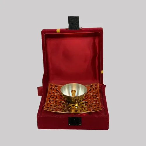 Brass Diya Gift Box - Red