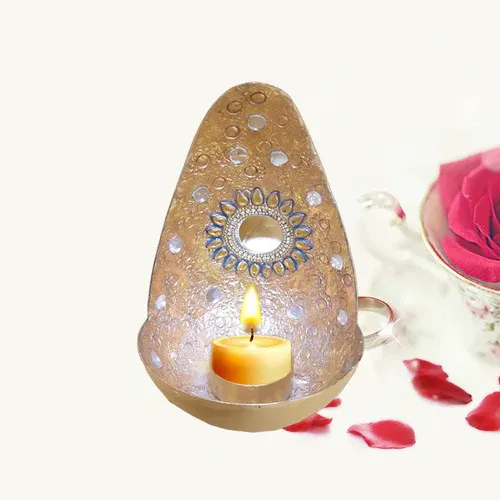 Teardrop Candle Holder - Cream