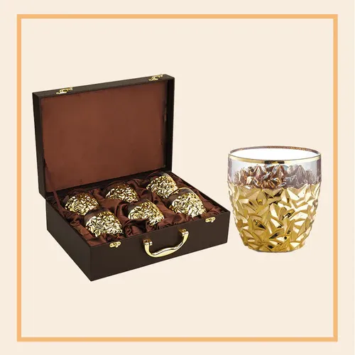 Whiskey Glass Set in Wooden Box