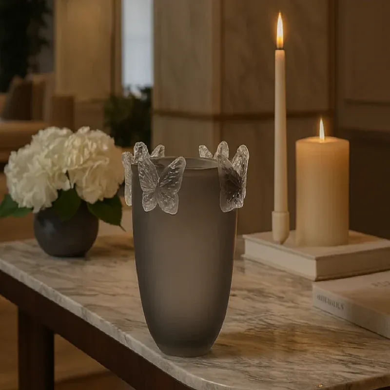CRYSTAL BUTTERFLY VASE
