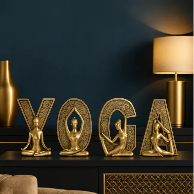 Home Décor Yoga Golden Color
