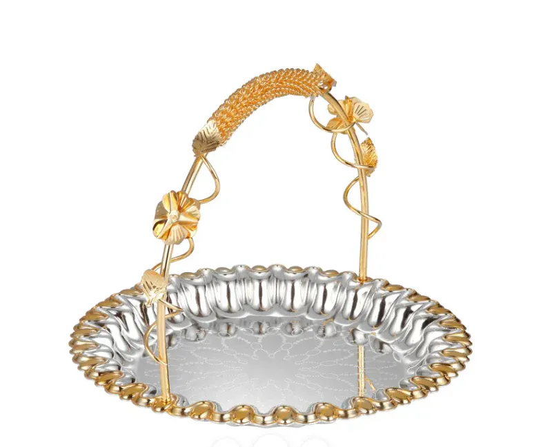Flower Design Round Basket Dual tone