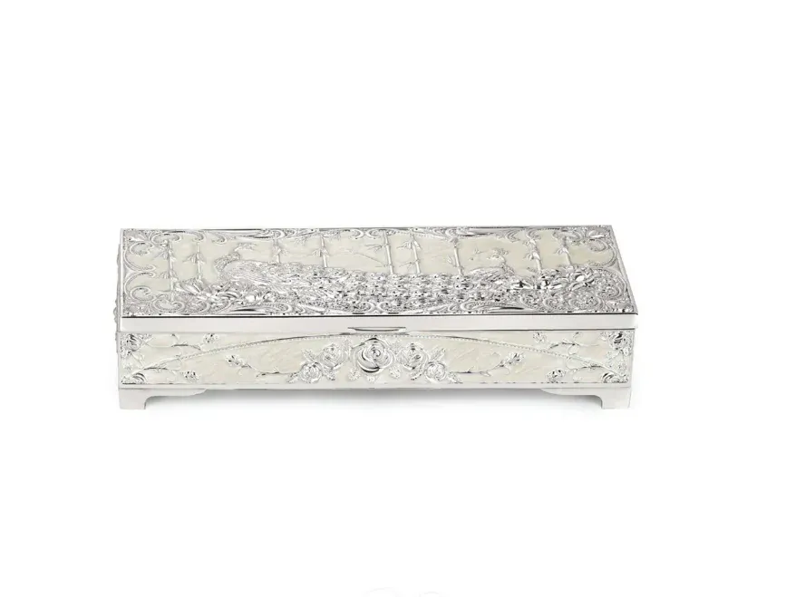 2 IN 1 Peacock Enamel Box