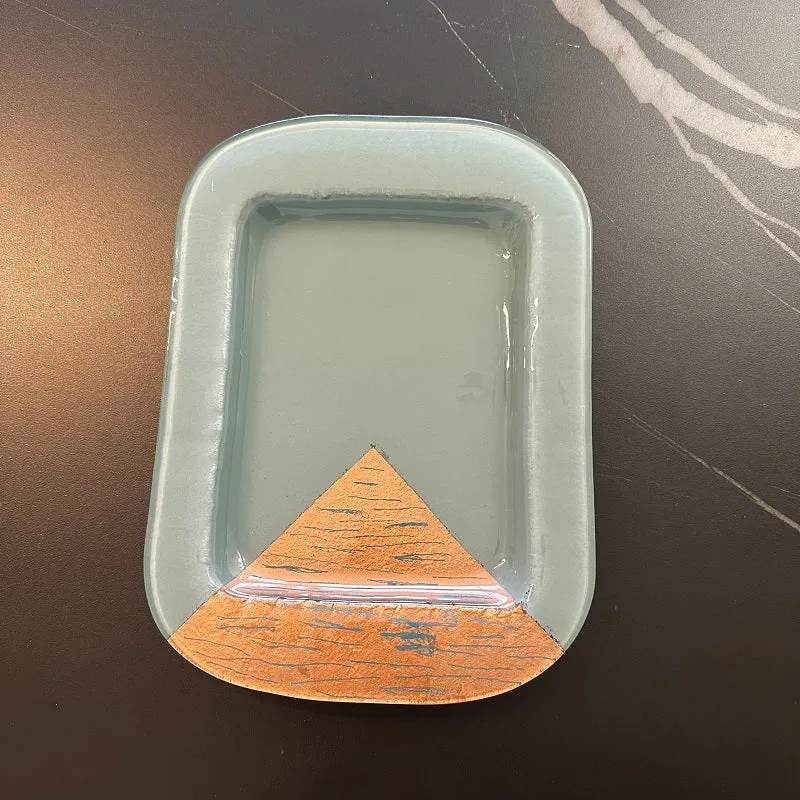 Gray & Copper platter Set of 4