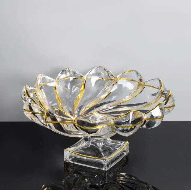 Swoosh flower design footed platter