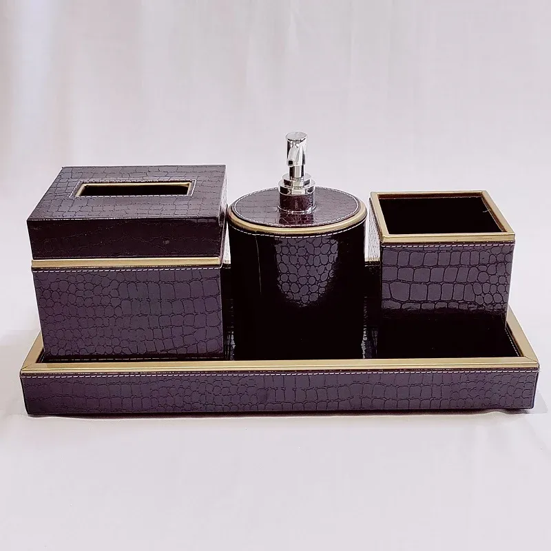 Leatherite Bathroom Set