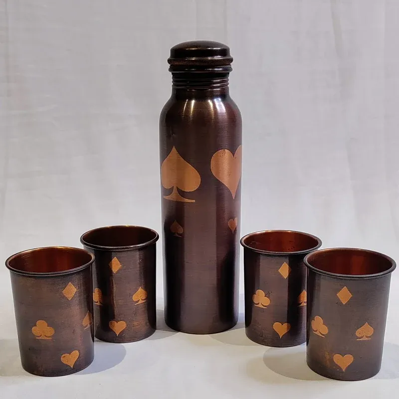 Copper bottle with 4 glass