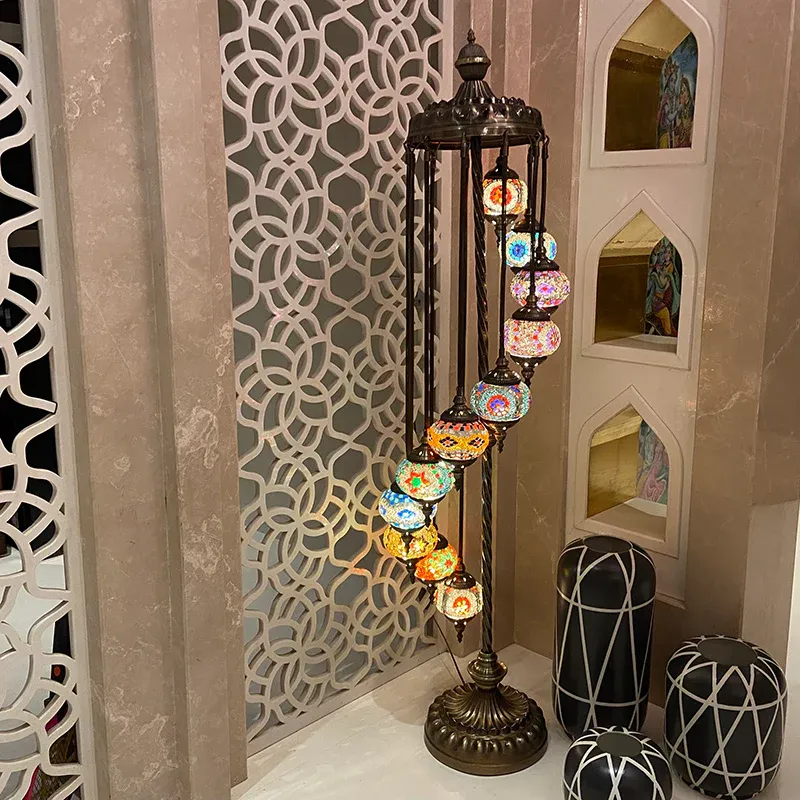 Multicoloured Glass Foor Lamp