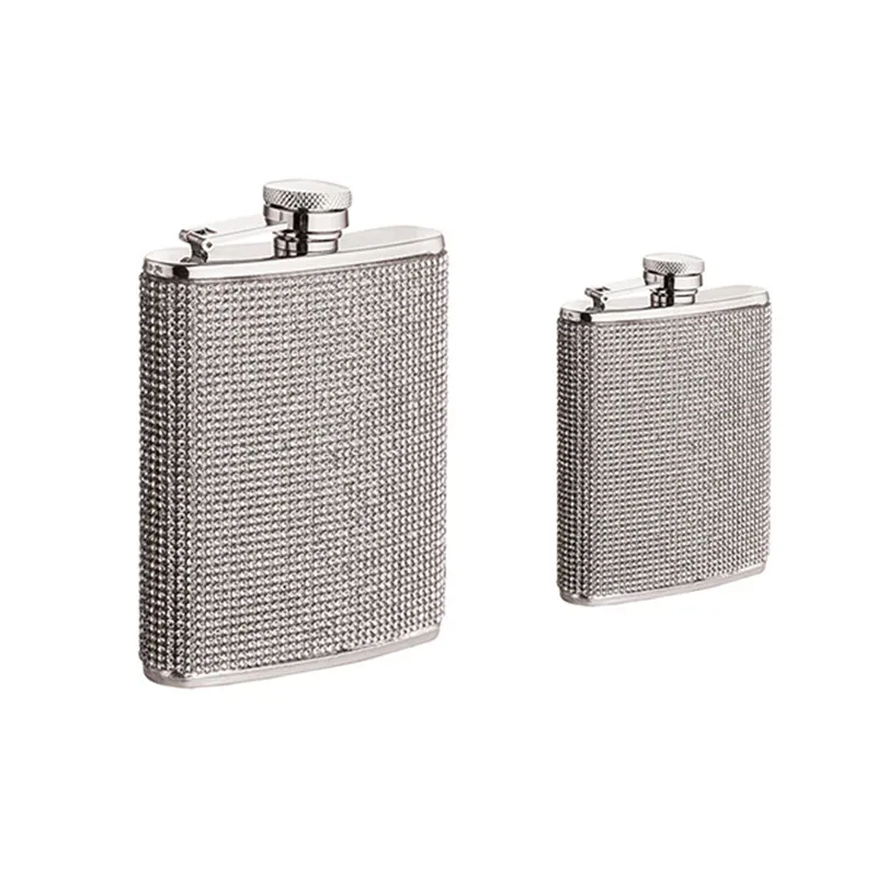 Acrylic Crystal Hip Flask Set of 2