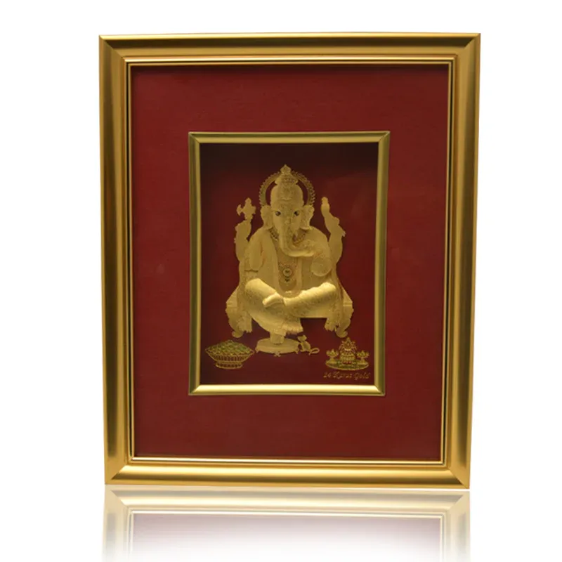 Golden Photo Frame Ganesh Ji