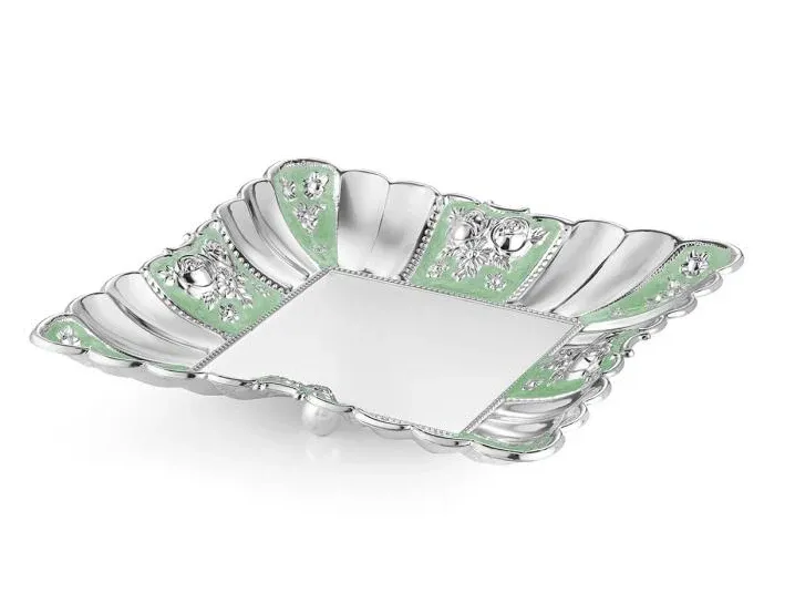 Square Enamel Tray Green - large